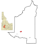 Elmore County Idaho Incorporated and Unincorporated areas Mountain Home Highlighted